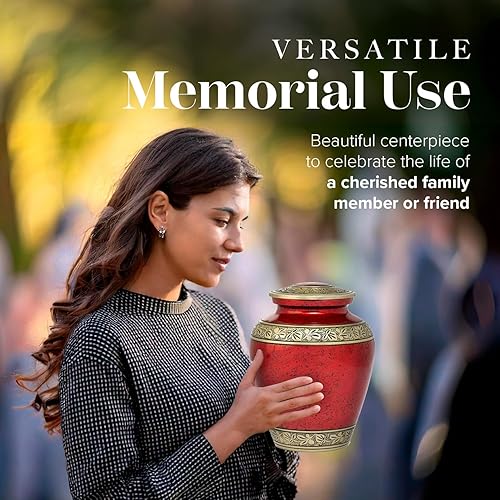 Miniatura 25 de Eternal Harmony Urna grande para cenizas, urna de cremación masculina y femenina para cenizas humanas con acabados elegantes, sello seguro y bolsa