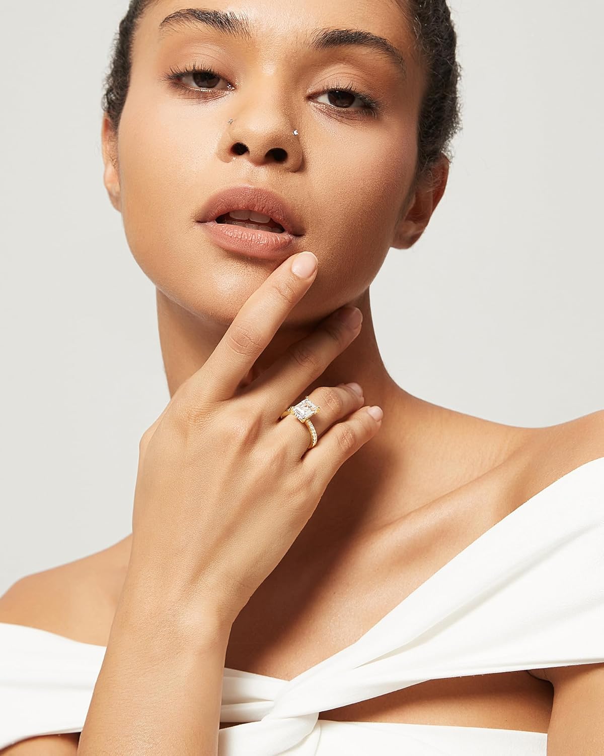 TIGRADE 3CT Engagement Ring for Women Emerald Cut Cubic Zirconia Wedding Band CZ Promise Wedding Ring Size 4-11 - Image 6