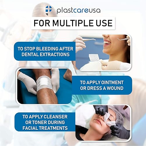 Miniatura 4 de 5000 esponjas médicas de gasa médica no tejidas no tejidas no estériles de primeros auxilios, 25 bolsas de 200