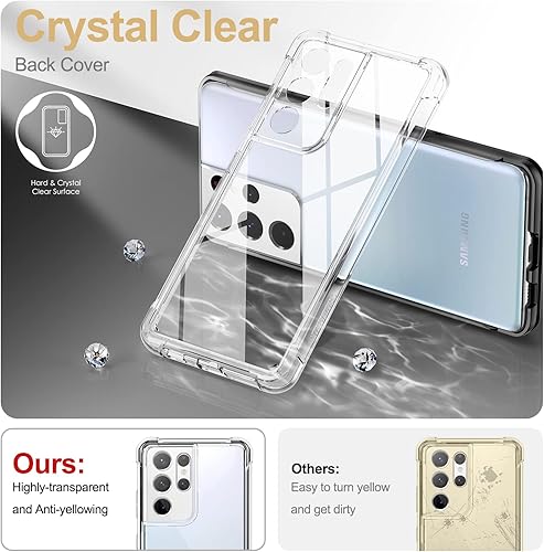 Miniatura 10 de SURITCH Funda Ultra Clear para Samsung Galaxy S21 de 6.8 pulgadas (solo protector de pantalla), protector de pantalla integrado carcasa rígida de