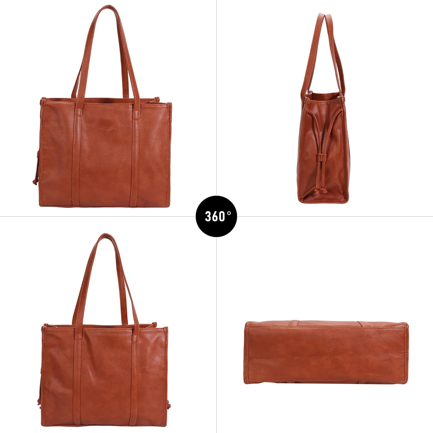 Chinllo Tote Bags for Women Large PU Leather Drawstring Weekend Shopper Handbags Travel Purse