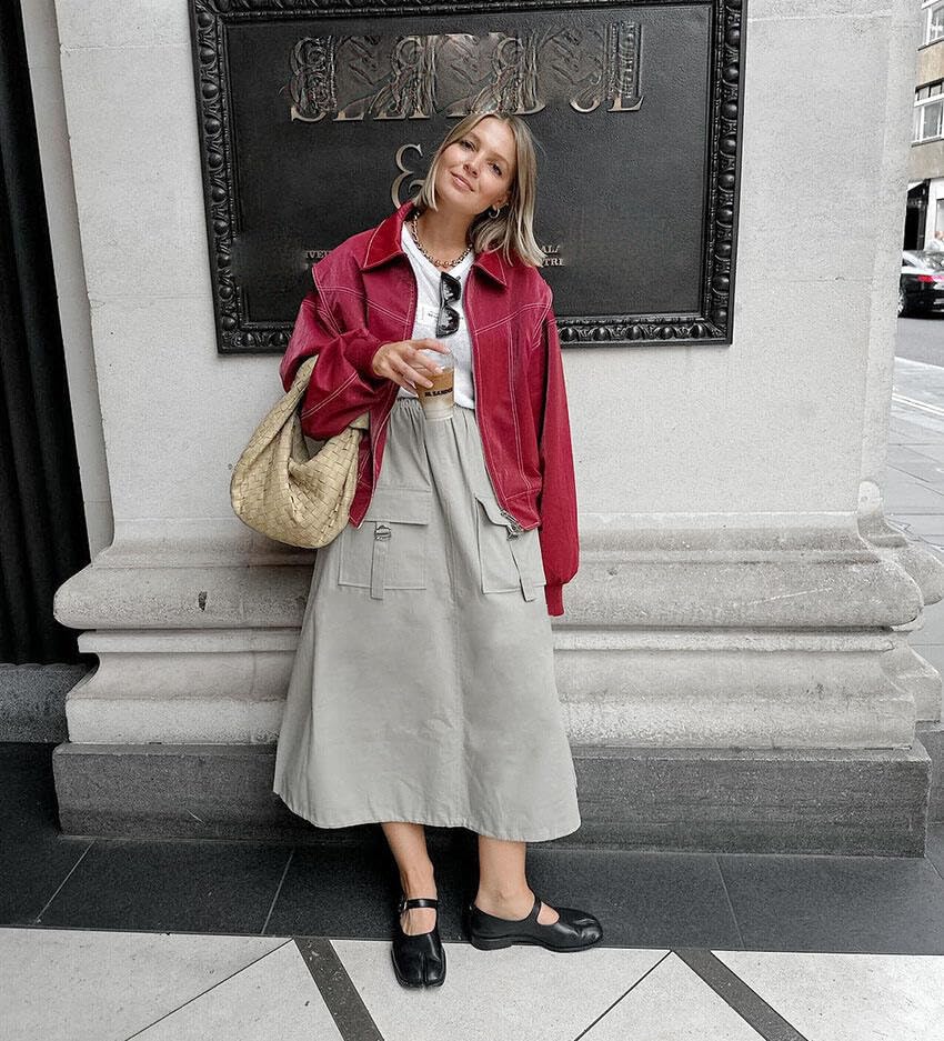 Long Skirts for Women Elastic High Waist Pockets Loose Casual Cargo Midi Skirt Going Out Womens Fall Clothes2