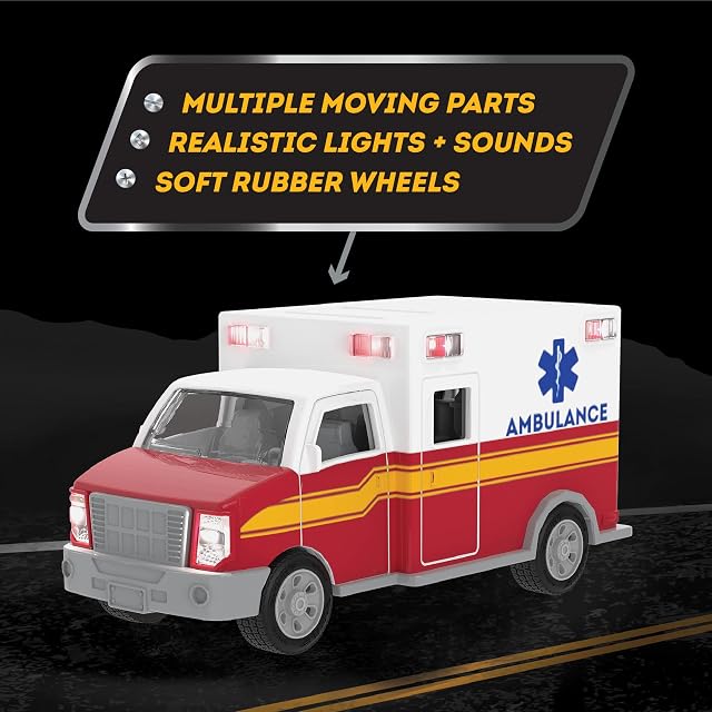 Foto 4 de 6 de Driven by Battat - Ambulancia, 21cm - Ambulancia de Juguete - Camión De Juguete con Luces Y Sonido