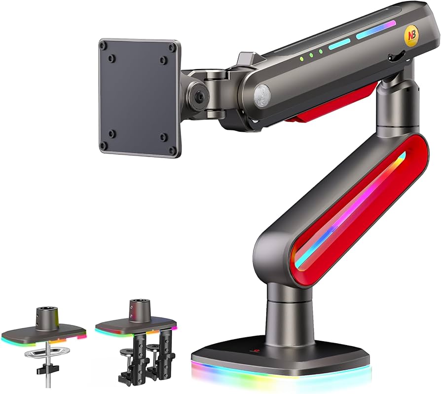 Amazon.co.jp: NB ERGONOMIC 【RGBライト付き】大型モニターアーム 大