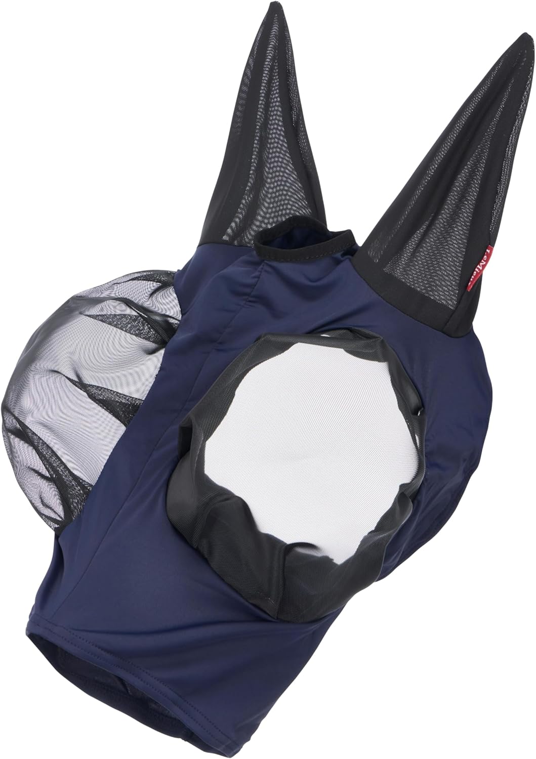 LeMieux Bug Relief Half Fly Mask - Anatomically Shaped - Bug-Eye Eye Darts - Breathable Mesh Ears - Navy - Medium