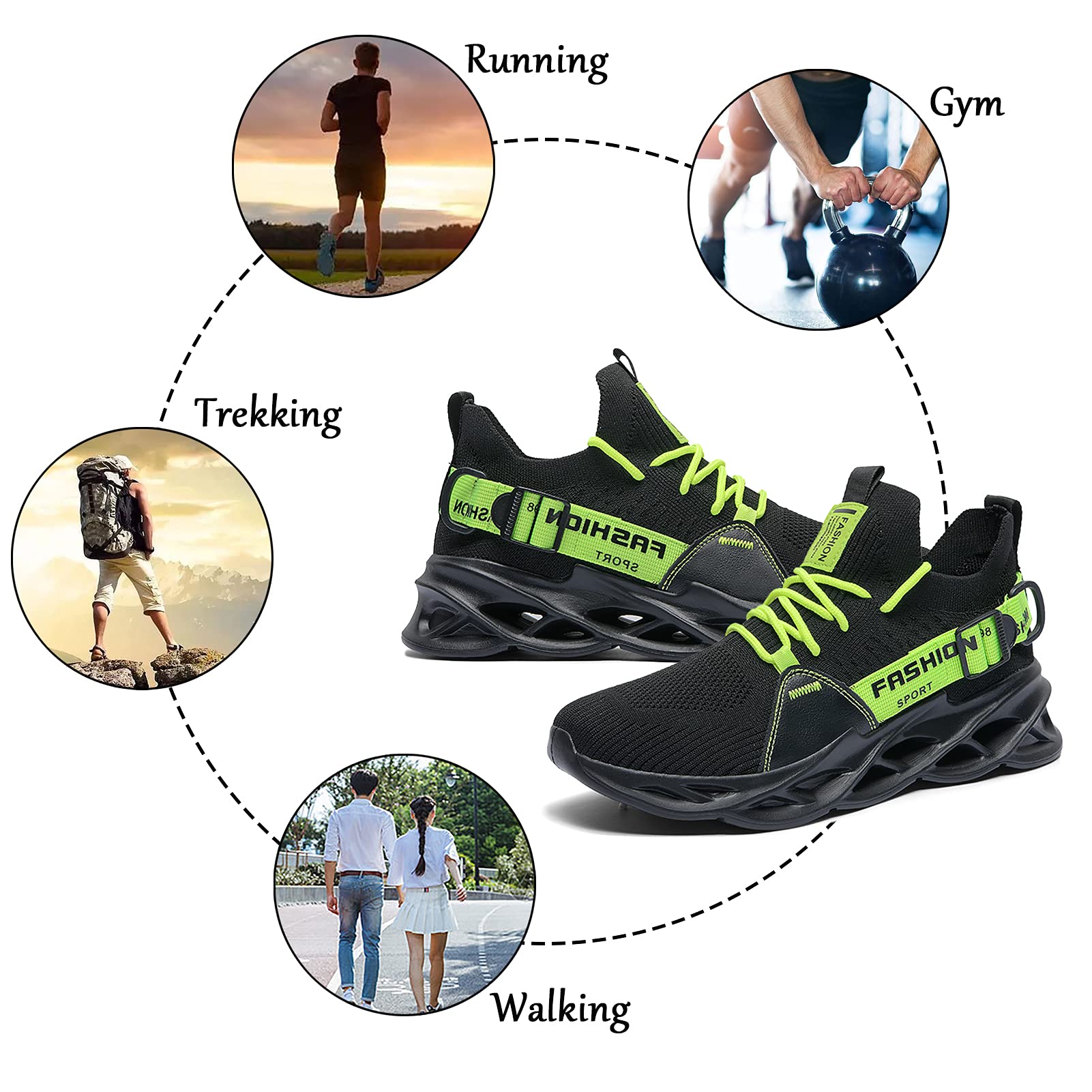 Scarpe Running Uomo Ginnastica Sneaker Donna Leggere Traspirante Outdoor Sportive Calzature da Corsa Pallavolo Tennis Nero Verde Bianco Rosa Giallo Grau Orange Viola Rosso Marrone EU 36-46