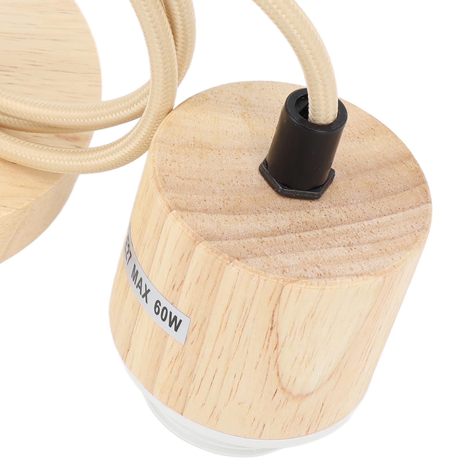 Wintropny Drewniany E27 Oprawa do Lampy Wiszącej, Industrialna Retro Edisona z Regulowanym Kablem do Kuchni, Baru