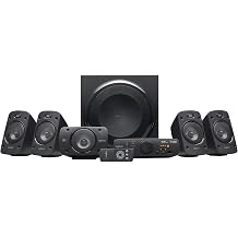 logitech z906 5.1 sound system speaker with 1000 watt surround sound thx several audio inputs remote control eu plug pc / ps4 / xbox / stereo system / tv / smartphone / tablet - black