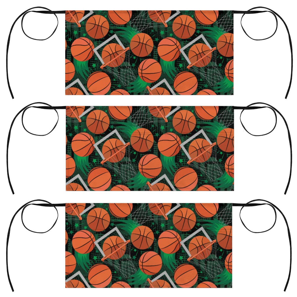 bisibuy 3 Pack Server Aprons with 3 Pockets, Basketball Star Abstract Waitress Waiter Wasit Apron for Women Men Restaurant Bistro Cafe Bars Half Aprons Waitress Server Accessories