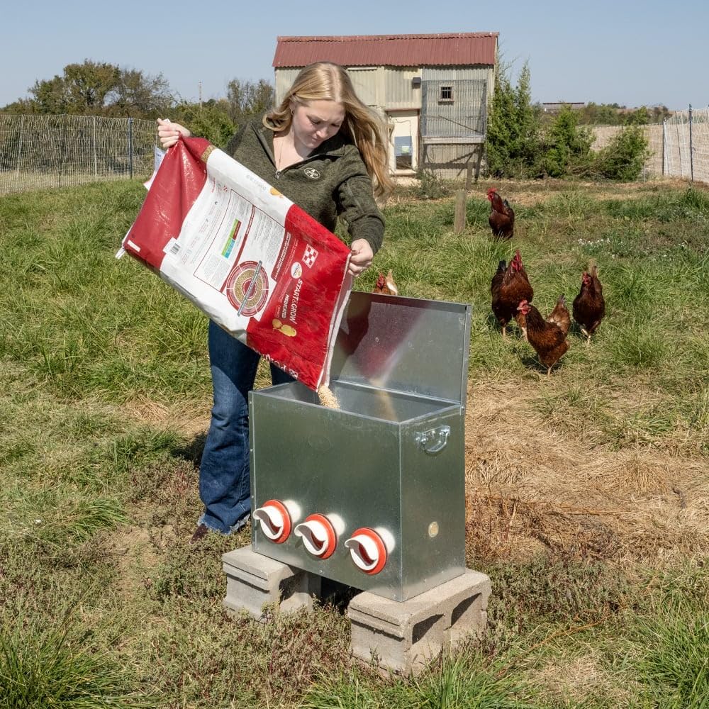 Premier 1 Galvanized 6-Port Elbow Feeder for Chickens & Poultry