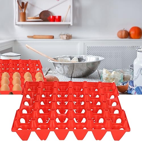 Miniatura 3 de 5 bandejas de plástico para huevos, 30 celdas de plástico para huevos de gallina, cajas de cartón reutilizables para almacenamiento y transporte,