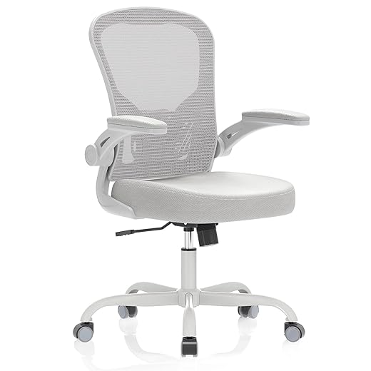 Synorla Office Chair, Ergonomic Desk Chairs 330LBS Capacity High Back Mesh Computer Chair with Flip-up Armrests, Comfy Work Chair with Adjustable Lumbar Support