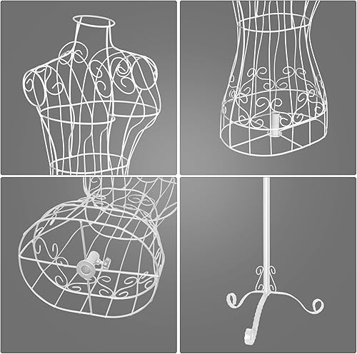 Miniatura 2 de SHAREWIN Torso de maniquí, modelo femenino, cuerpo de maniquí, altura ajustable, soporte de exhibición de vestimenta de montaje en forma de