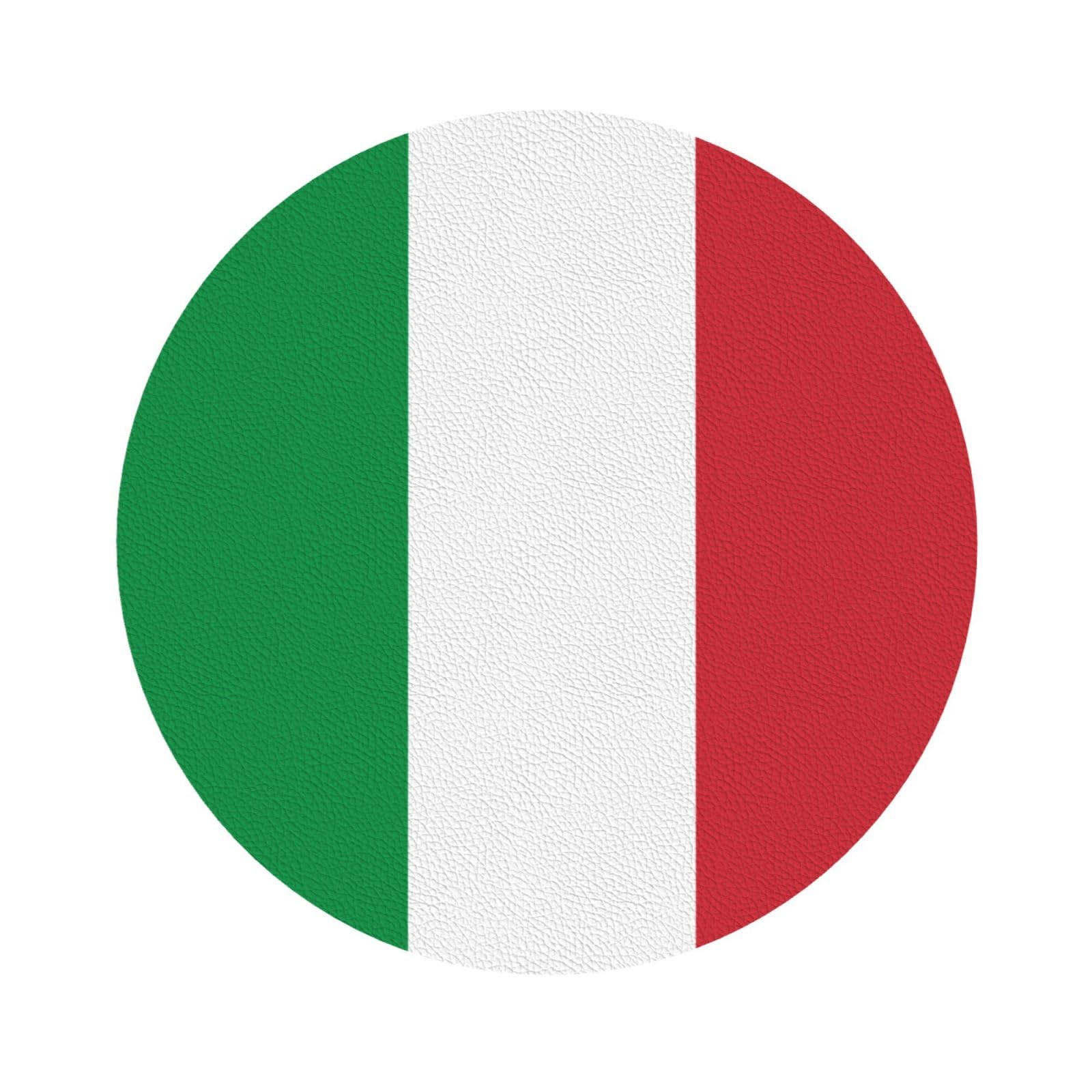 Lznjz Italian Flag1 Protect Tabletop Coasters Set Of 4, Italian Flag Coasters For Home, Restaurant, Bar, Office