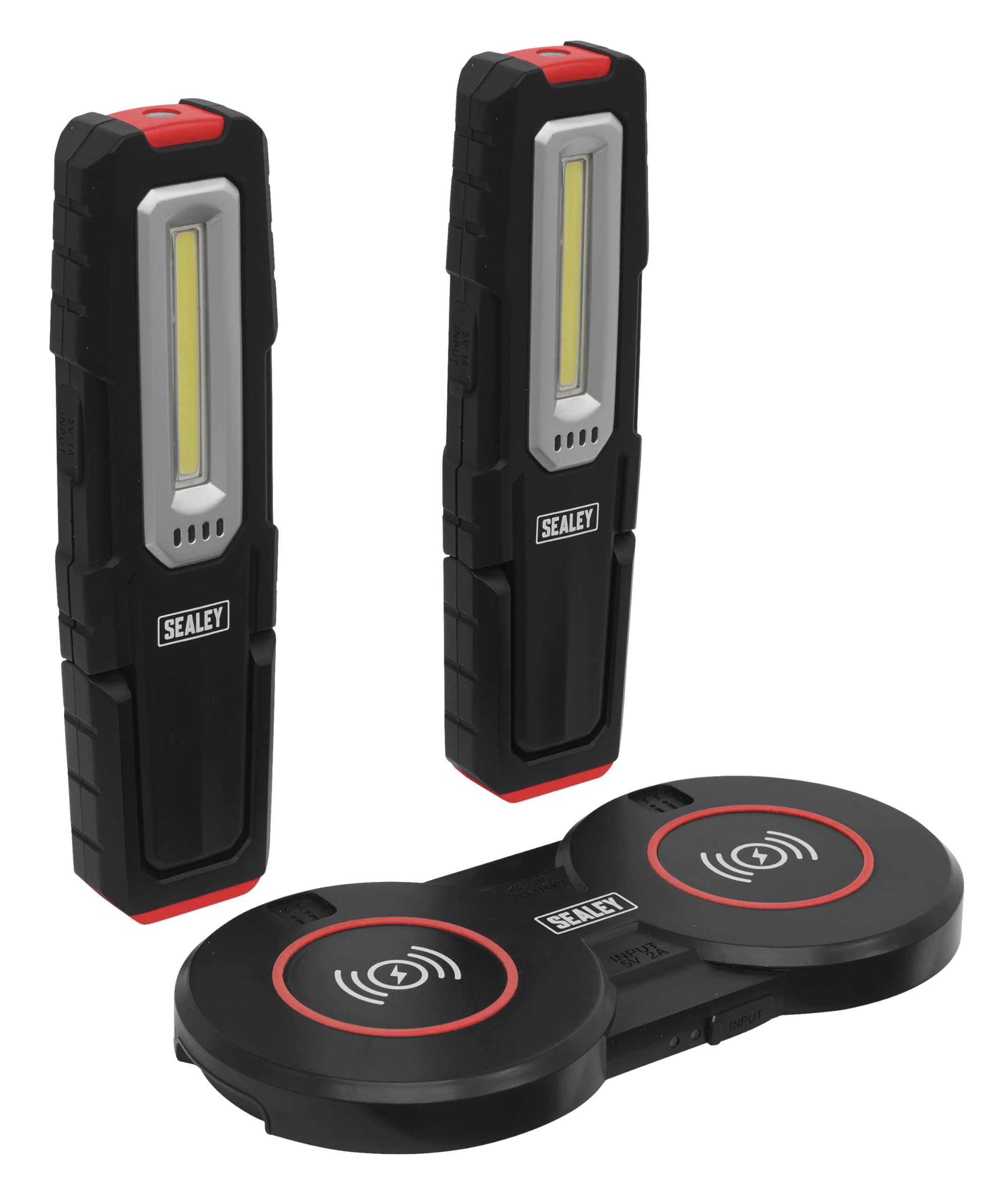 Sealey Inspection Light (X2) With Double Wireless Charging Base 5W Cob & 1W Smd Led Ledwcbcombo5 5054630060472