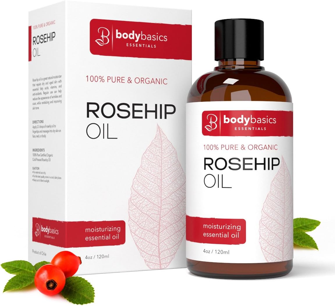 ROSA CANINA - Organic Rosehip Oil for Face, Nails, Hair and Skin - Cold Pressed Rose Hip Oil (2 oz)