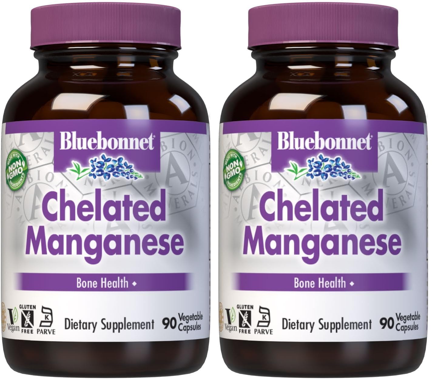 Bluebonnet Nutrition Albion Chelated Manganese 90 Count (Pack of 2)