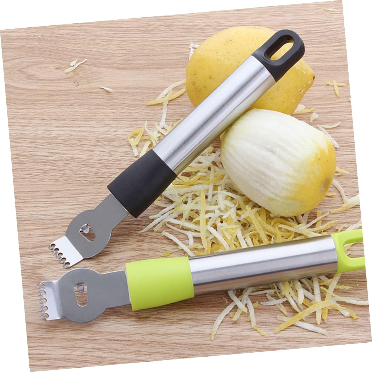 Stainless Steel Zester Peeler with Channel and Hanging Loop for Citrus