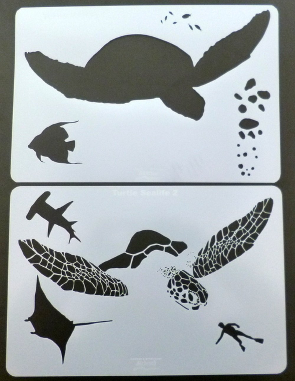 2 plantillas A4 aerógrafo "Turtle Sealife" Tortuga Harder