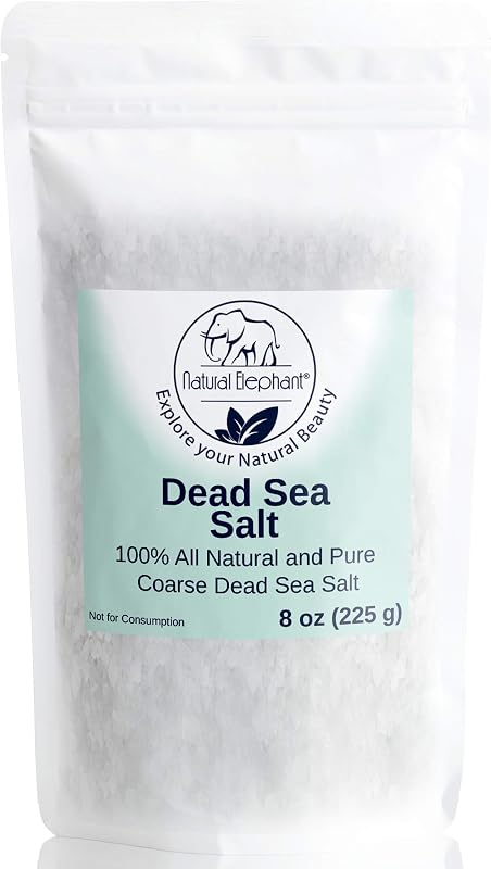 Natural Elephant Sal de banho do Mar Morto, granulação grossa, tamanho viagem, 227 g