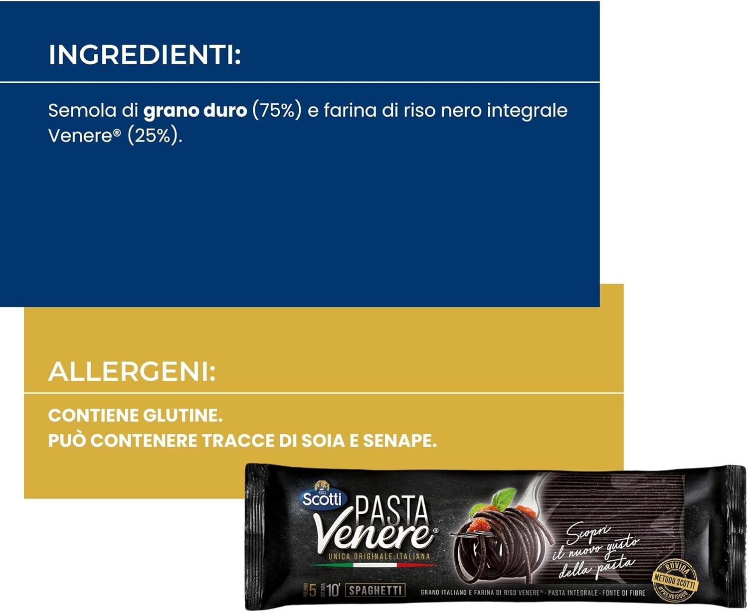Riso Scotti, Pasta Venere Spaghetti di Riso, Pasta Integrale di Riso Venere Coltivato in Italia, Fonte di Fibre, Fosforo e Proteine, Ideale per un'Alimentazione Equilibrata, Formato 400 g - Immagine 5