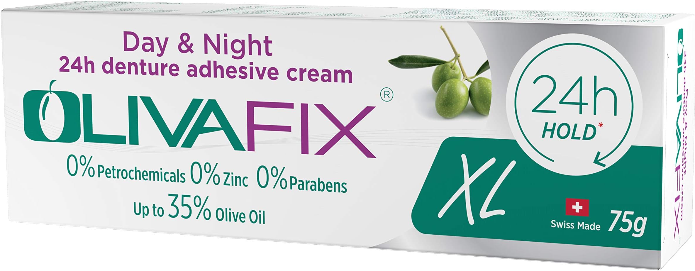 OLIVAFIX XL Revolutionary 24h Healthy Denture Adhesive Cream 75g
