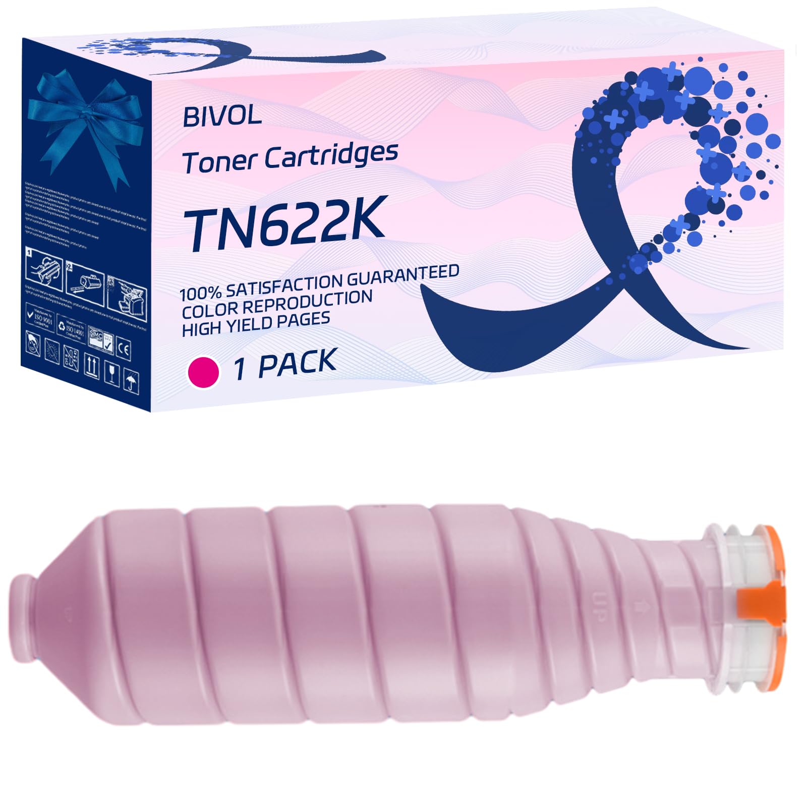 BIVOL Compatible for Konica Minolta TN622 Toner Cartridges AccurioPress C6085 C6100 Printers (1 Pack Magenta)