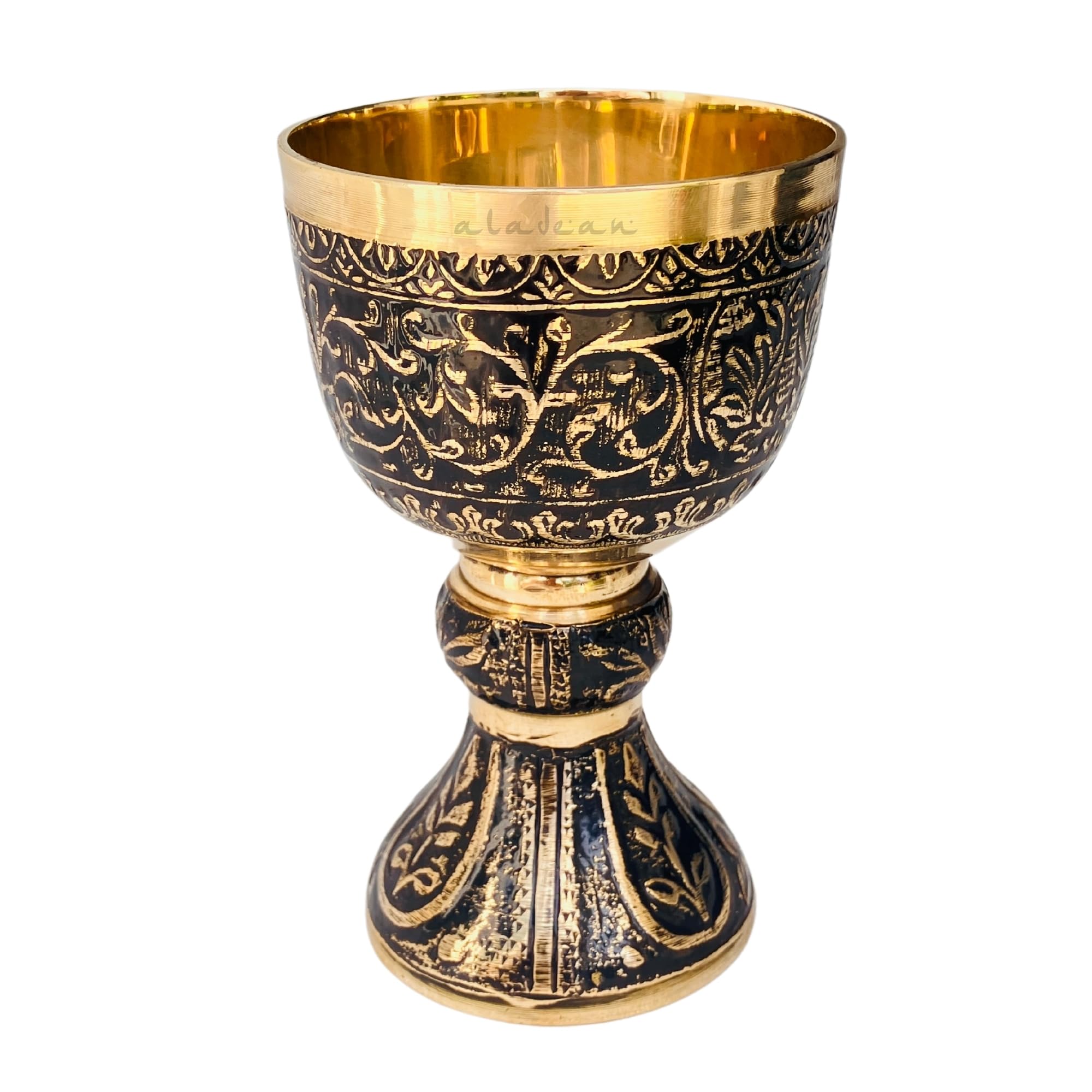 Vintage Chalice Medieval Goblet | 1x Solid Brass Red Wine Glass Cups of Royal King Arthur - Renaissance, Birthday Gifts Christmas Wedding Anniversary Novelty Ceremonial Drinkware (Duke Goblet)