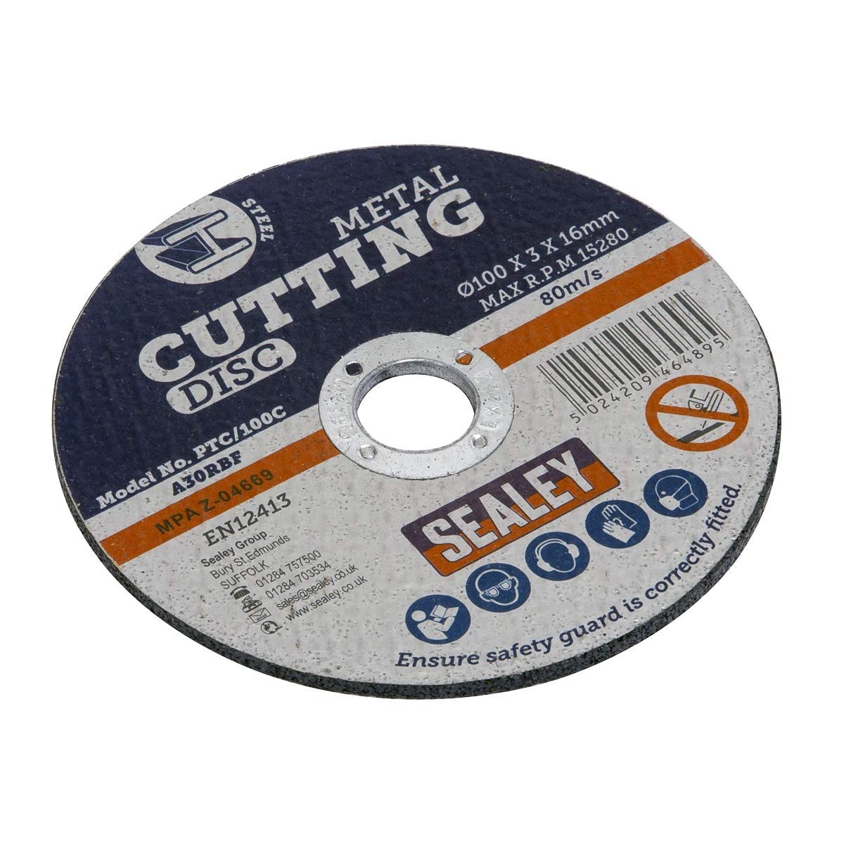 Sealey 100 X 3mm General Purpose Flat Cutting Disc 16mm Bore Ptc/100C from B&Q