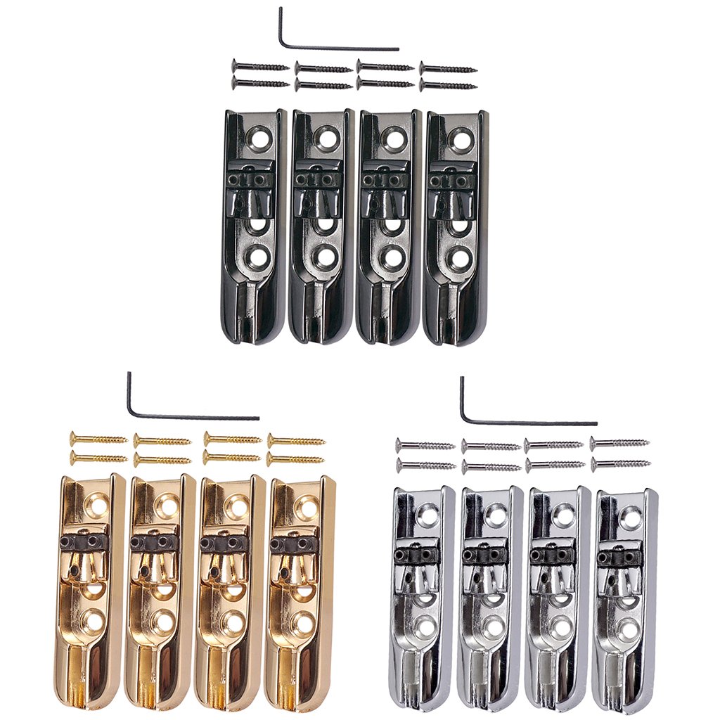 Lot de 3 chevalet individuels pour guitare basse à 4 cordes Doré