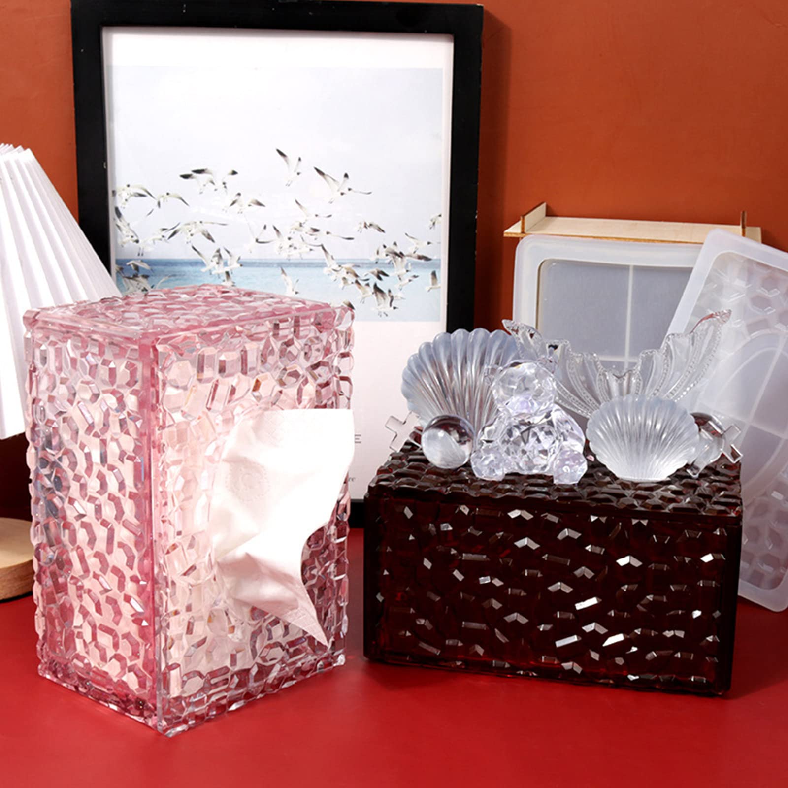 Harz Aufbewahrungsbox Formen, Silikonharz Box Formen, rechteckig, Epoxidguss für Schmuck, Trinket Behälter, Schmuckset, Silikon