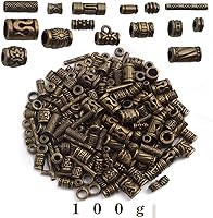 Vista 12 de BronaGrand 3.53 oz (alrededor de 220-300 unidades) cuentas espaciadoras de columna de oro antiguo, abalorios, collares, dijes, accesorios