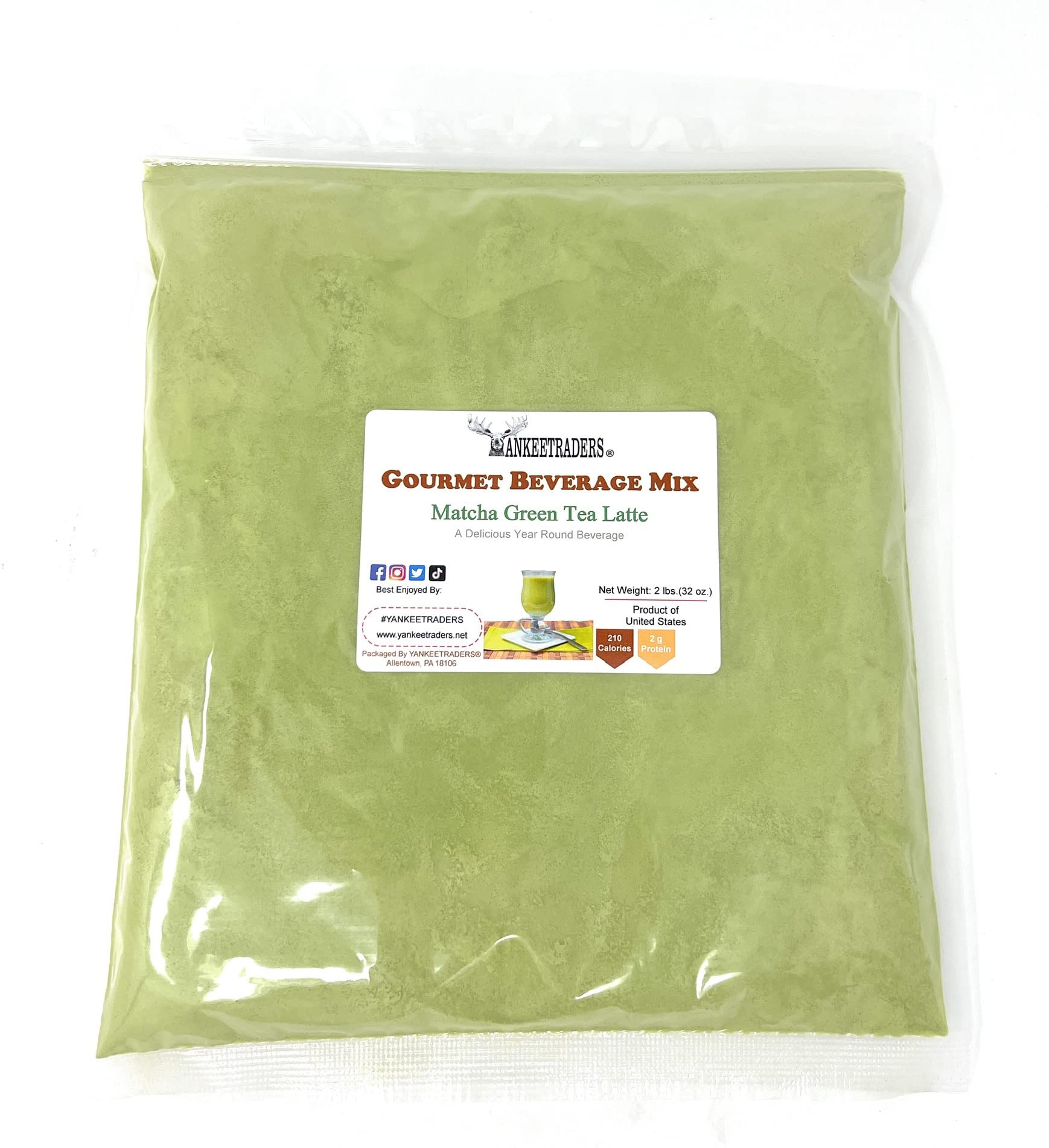 YANKEETRADERS Brand, Matcha Green Tea Latte Mix, 2 Pounds