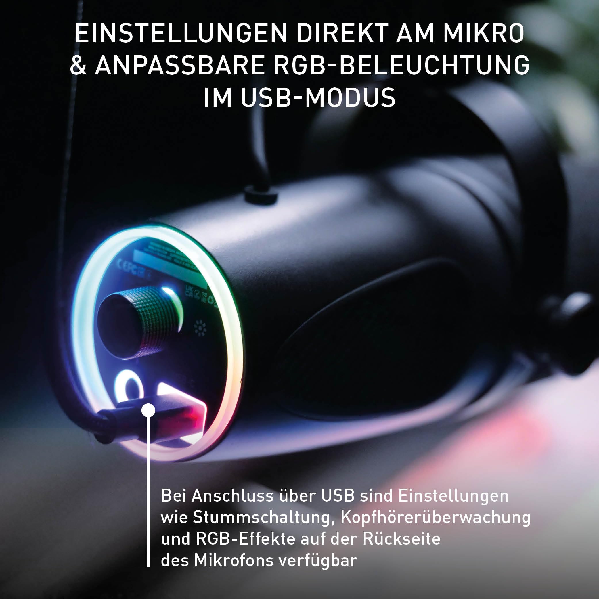 NGALE X, Professionelles USB- & XLR-Mikrofon, Schwarz