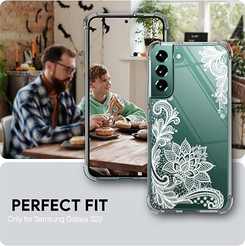 Vista 17 de KIOMY Funda transparente para Samsung Galaxy S22 5G a prueba de golpes con bolsas de aire, esquinas de diseño híbrido, parte trasera de Magnético