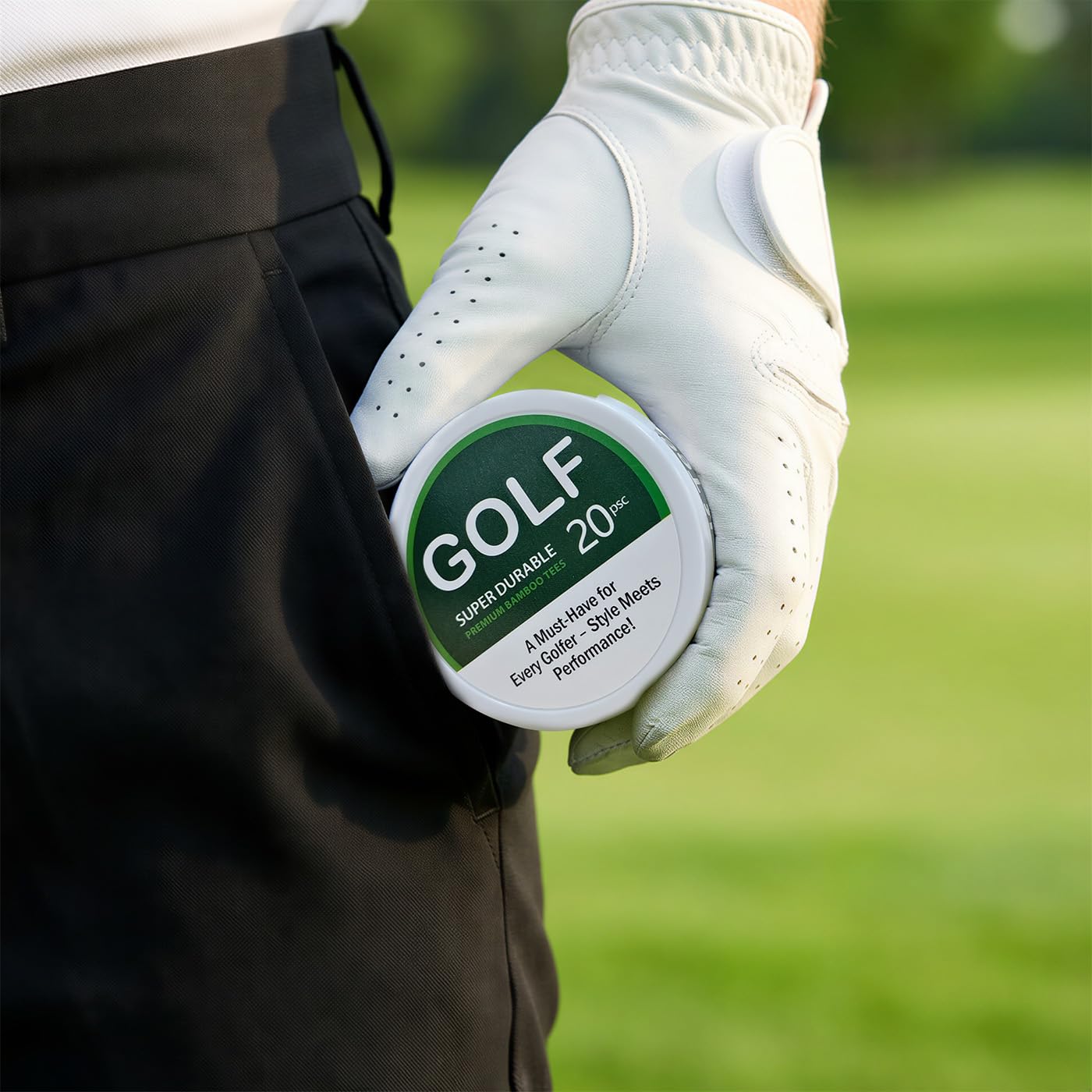 Bambus-Golf-Tees in verschiedenen Größen mit tragbarem, rundem Etui (7,6 cm, 6,3 cm, 3,8 cm), Golf-Geschenke für Männer, Golfer, ideales Golfzubehör für Männer und einzigartige Geschenke für