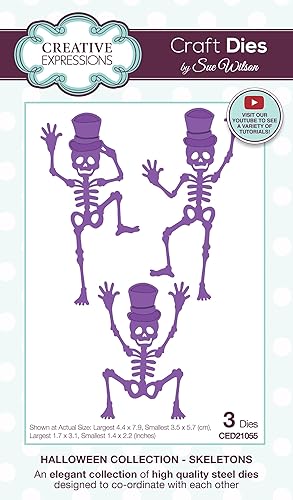 Creative Expressions Sue Wilson Craft Die-Skeletons, marrón, 1.7 x 3.1 pulgadas