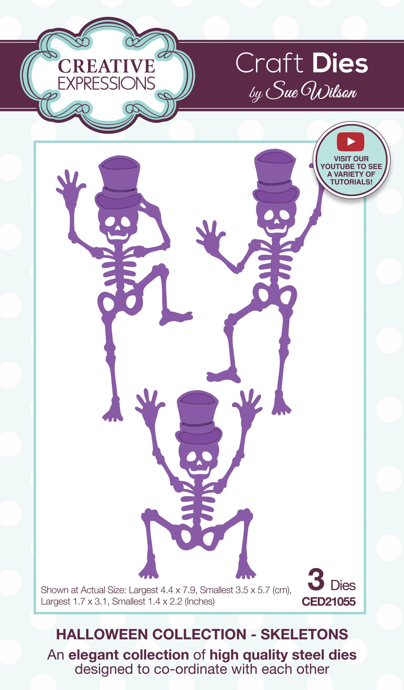 Creative Expressions Sue Wilson Craft Die-Skeletons, Brown, 1.7 x 3.1 in