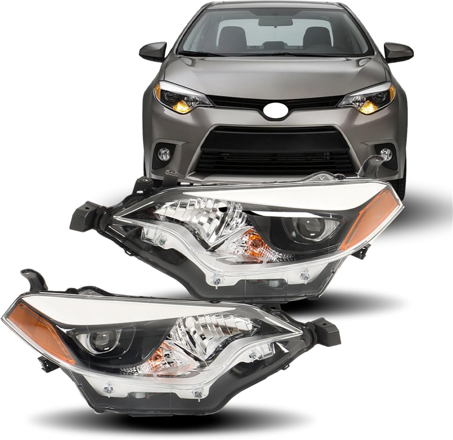 WFLNHB Headlights Replacement for Toyota Corolla 2014 2015 2016 Headlamps Driver and Passenger Side