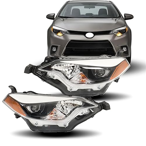 WFLNHB Headlights Replacement for Toyota Corolla 2014 2015 2016 Headlamps