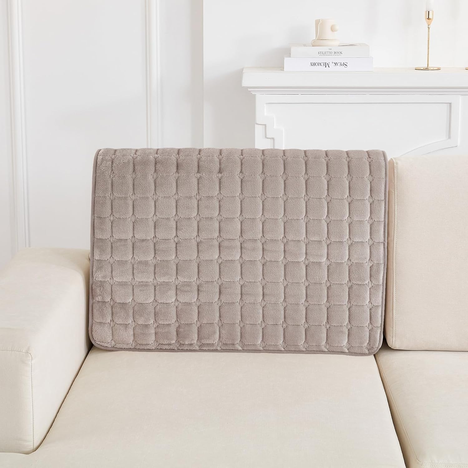 JIAN YA NA Sectional Couch Cover, Corduroy Sofa Slipcover for Pets and Kids, Anti-Slip Washable Furniture Protector for 3-Cushion Couch, Loveseat, Recliner, L-Shaped Sofa, Armrest & Backrest (1 Piece)