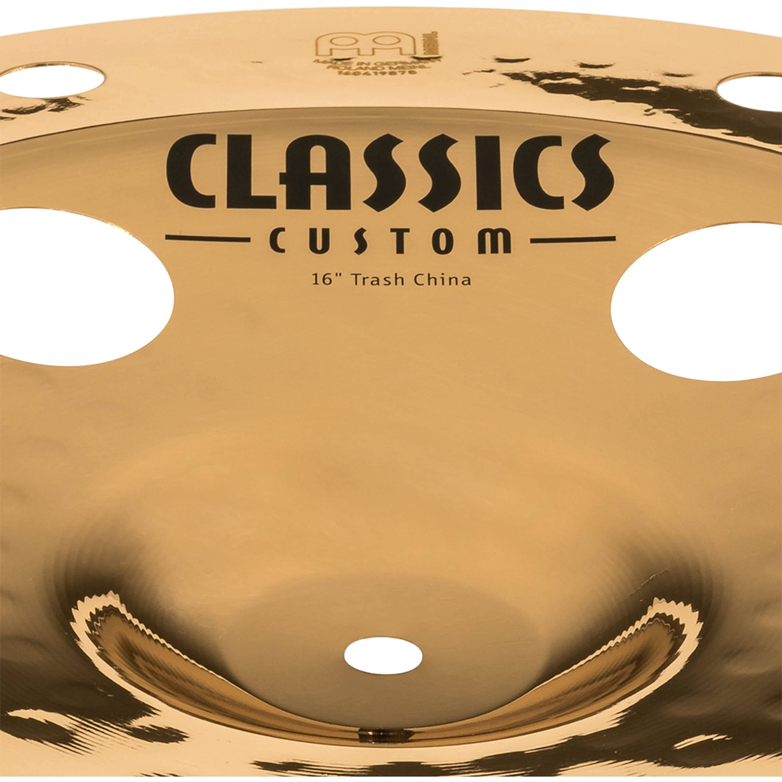 Meinl Cymbals Classics Custom Brilliant Piatto Trash China 16 pollici (40,64cm) per Batteria - Bronzo B12, Finitura Brillante, Prodotto in Germania (CC16TRCH-B)
