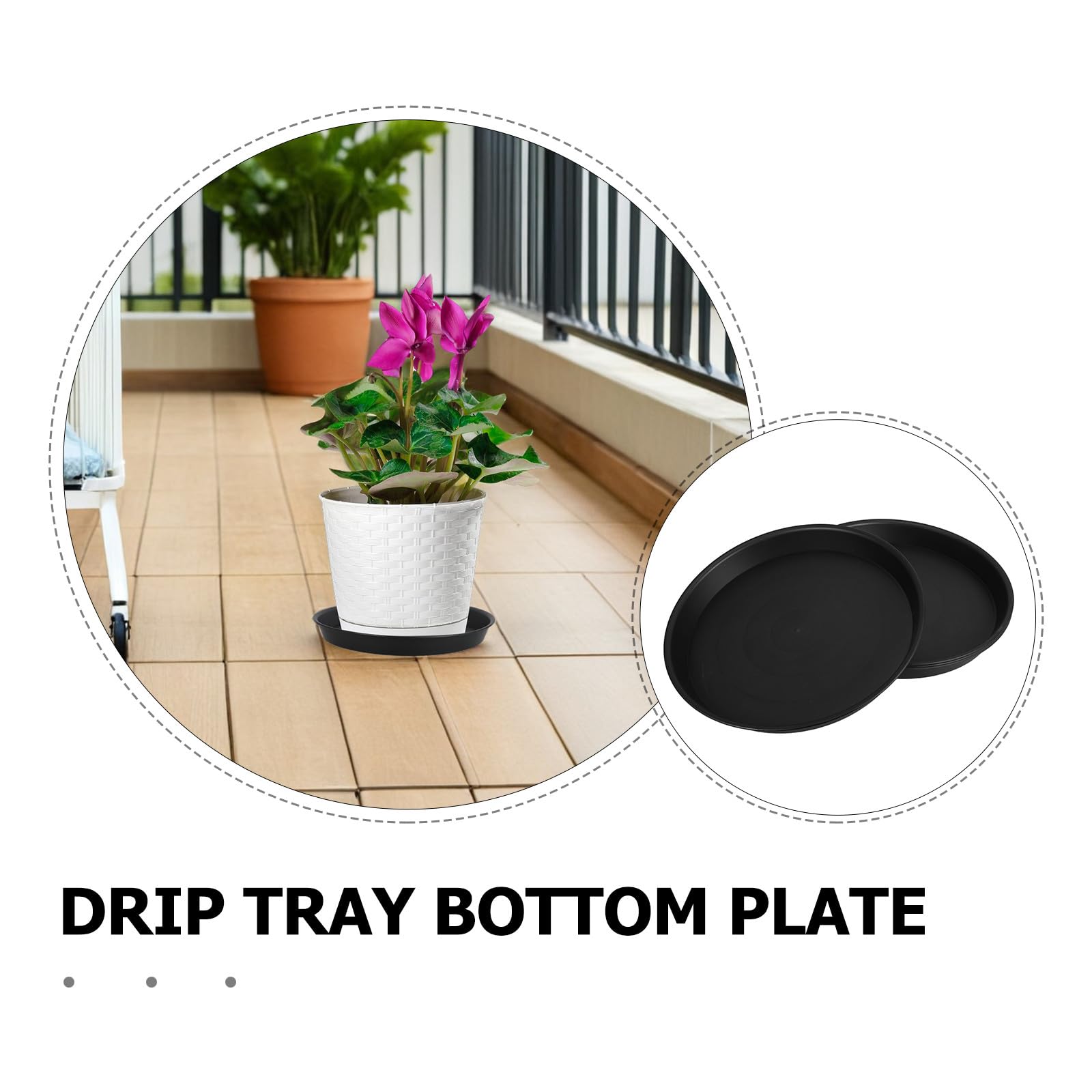 Yardenfun 4 bandejas Inferiores para macetas - Platos de plástico para macetas Que evitan el riego excesivo - Bandejas Base para de jardín