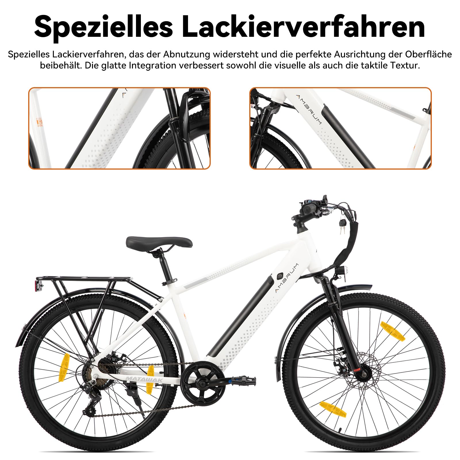 HILAND 26 Zoll E-Bike Mountainbike, 250W Motor, Elektrofahrrad mit 10,4Ah Akku, E-MTB mit 7-Gang, Doppelscheibenbremse, Unisex Elektro Fahrrad für Damen & Herren