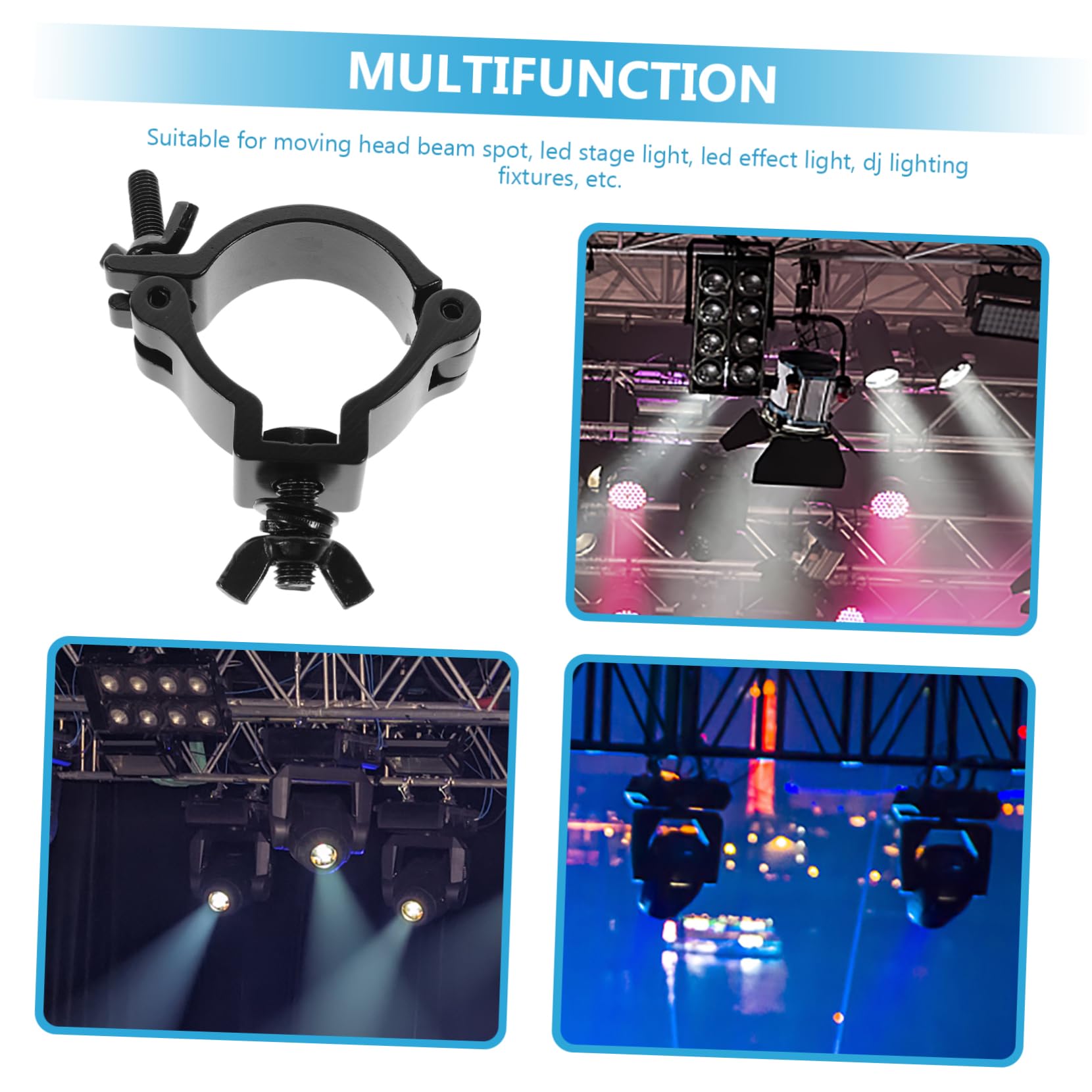 4Pezzi Morsetti in Lega di Alluminio per Luci da Palcoscenico O Clamp per Proiettori Led Fari Accessori per Dj Illuminazione Eventi