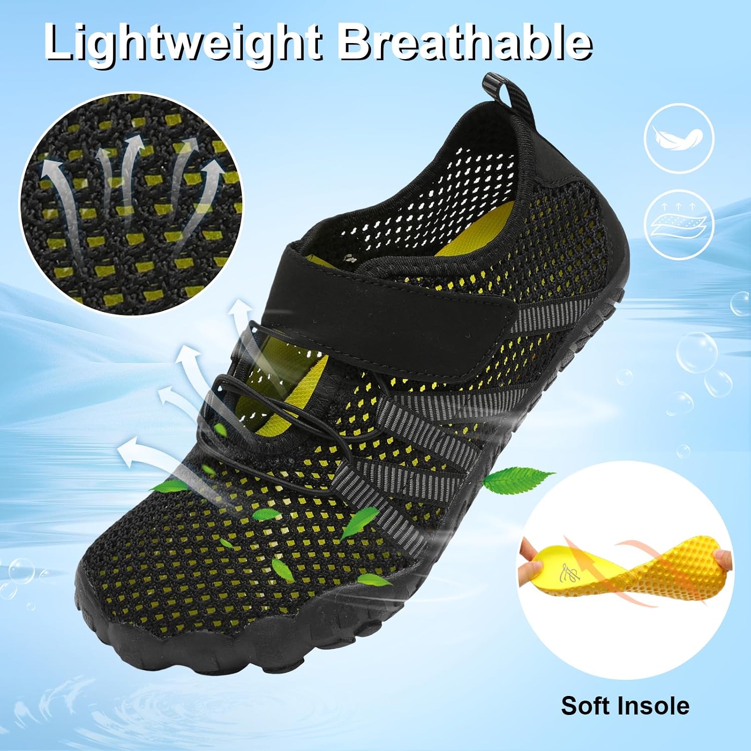 LeIsfIt Water Shoes for Women Barefoot Swim Beach Shoes Quick-Dry Aqua Socks Non-Slip for Pool Diving Boating River Yoga Lake Surf