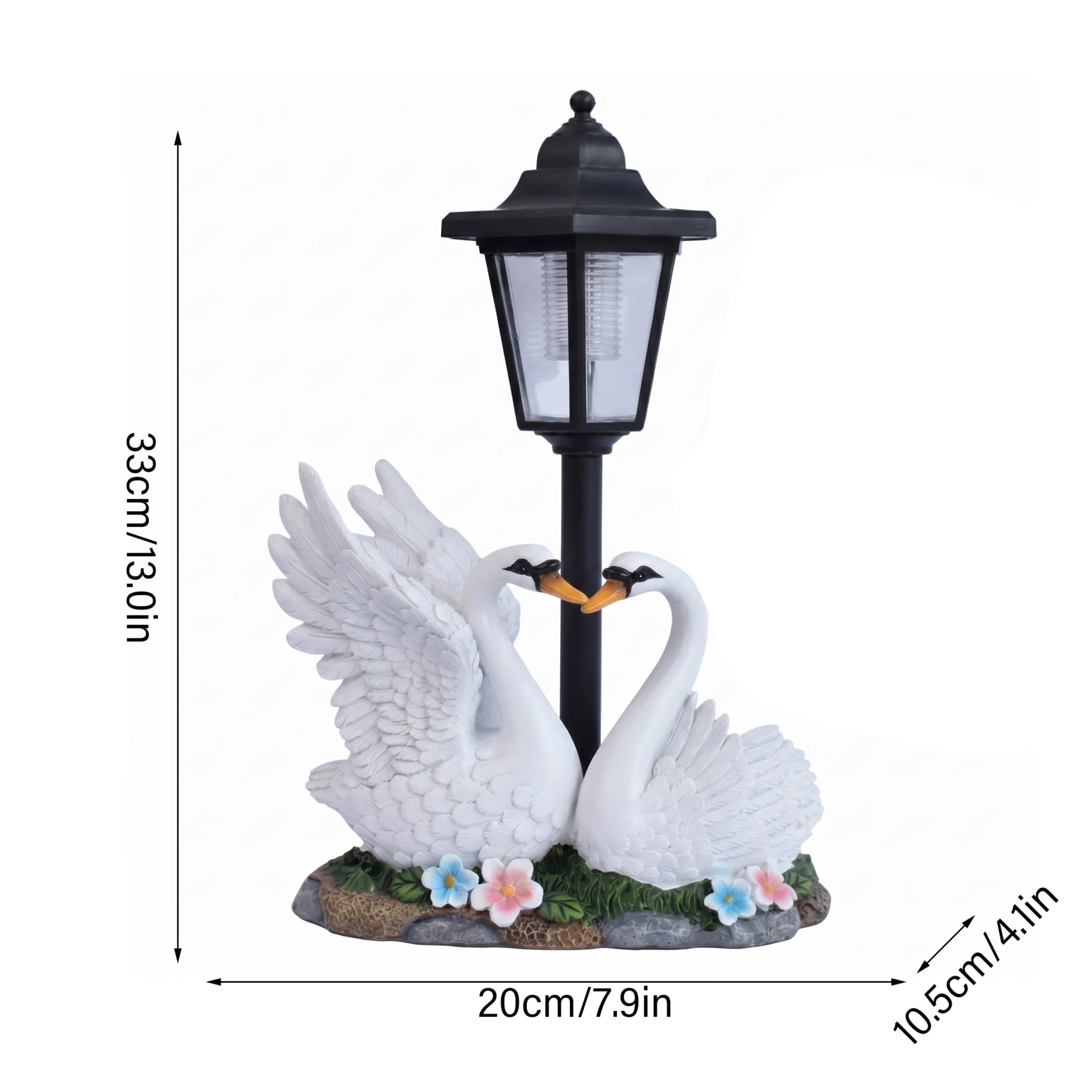 Estatuas solares de jardín Pareja de cisnes con luz solar figura de pato para exteriores para decoración de patio y porche Estatuas solares de jardín estatua de cisne estatua de pato figura de p