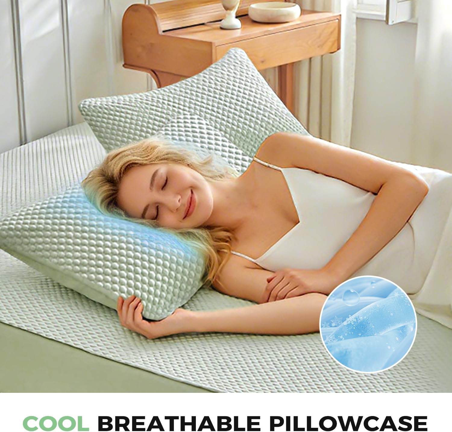 Tokokimo Premium Cooling 100% Waterproof Mattress Protector with Pillow Cases Queen Size, Breathable Washable 3D Air Fabric, Soft Noiseless Deep Pocket 8''-16'', Ideal for Hot Sleepers