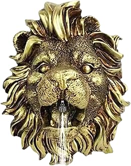 Fountain Water Spout, Resin Water Feature, Sprinkler Wall Fountain, Indoor Outdoor Waterfall, Decorative Wall Fountain, Lion Water Feature, Garden Fountain Spout, Elegant Spout for Fountain