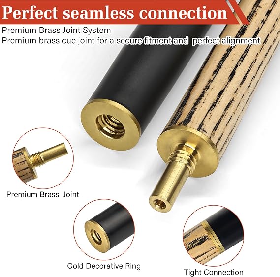 2 Piece Pool Cue Stick, Billiard Cue Stick,58 Snooker Cues 9.5mm Tip Snooker Cue Set for Beginner & Professional